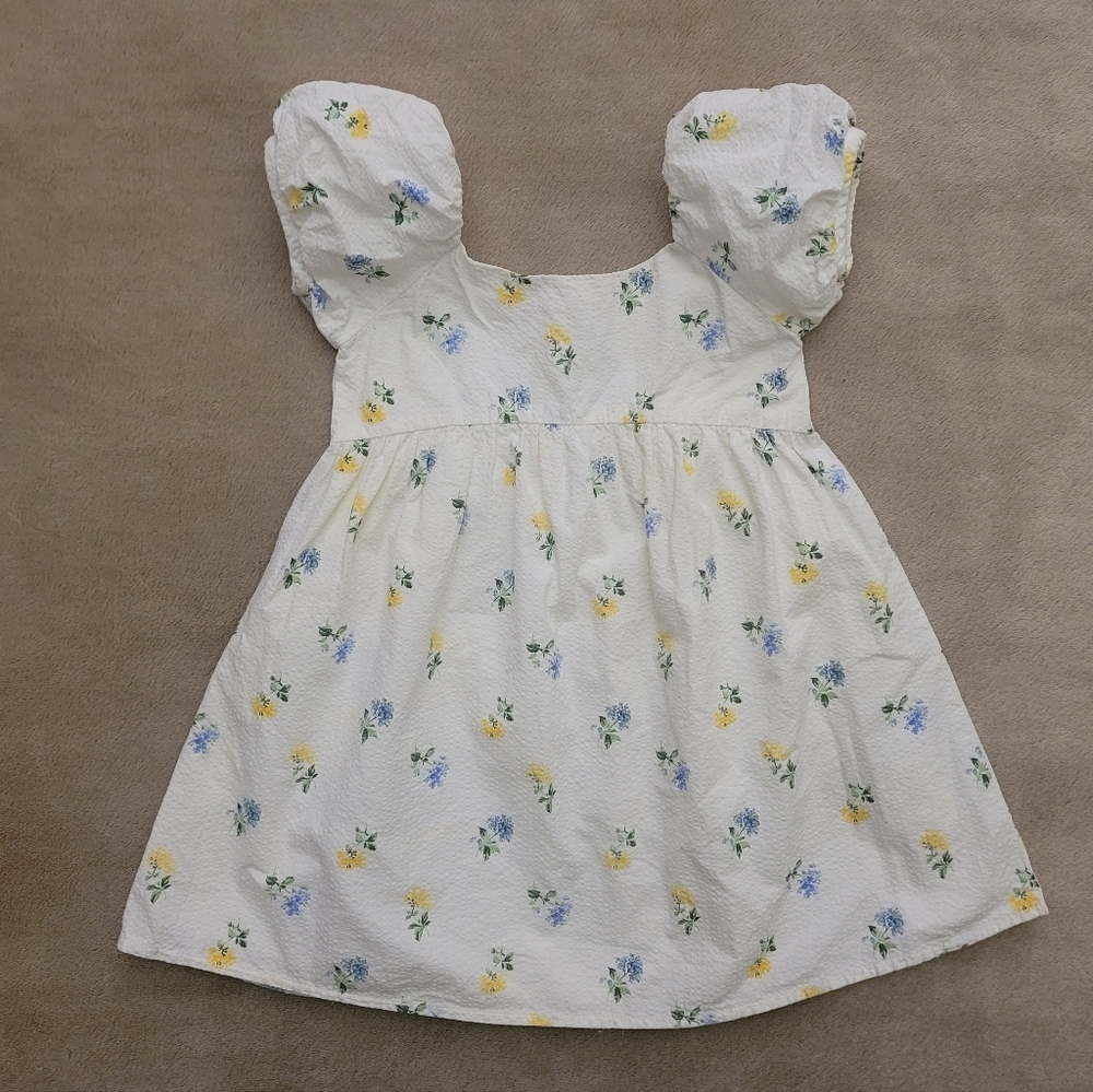 Janie & Jack Girl "The Posy Perfect Dress" Seersucker Floral Dress Size 2